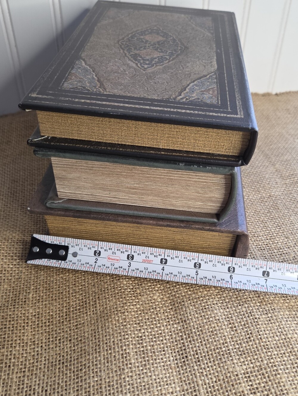 Set Of 3 Faux Books Decrotive Storage Fake Books Antique Look - Picture 7 of 7